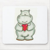 Flusspferd mit Herzen Mousepad (Vorne)