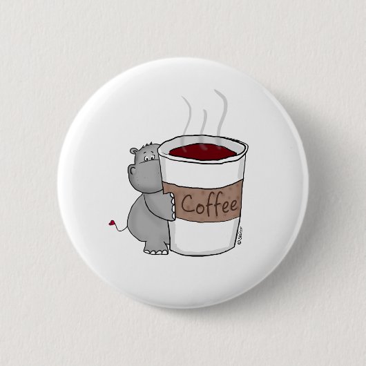Flusspferd mit Kaffee Button (Vorderseite)