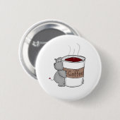 Flusspferd mit Kaffee Button (Vorne & Hinten)
