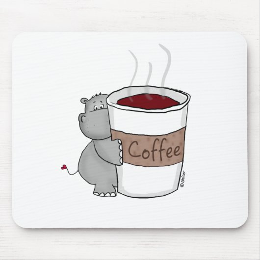 Flusspferd mit Kaffee Mousepad (Vorne)