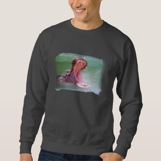 Flusspferd-Mund-offenes Sweatshirt (Vorderseite)