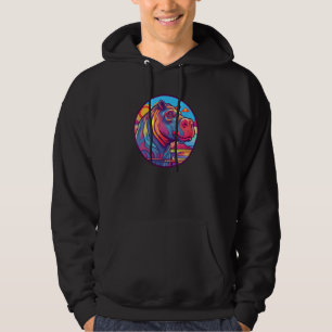 Flusspferd Pop Vintage Süßes Nilpferd Safari-Tier Hoodie