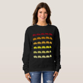 Flusspferd Retro-Tiermuster Sweatshirt (Vorne ganz)