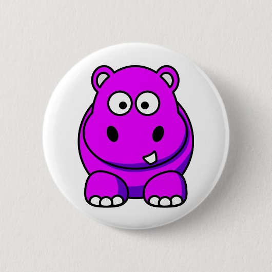 Flusspferd-Rosa Button (Vorderseite)