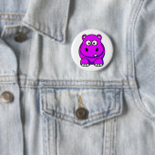 Flusspferd-Rosa Button (Beispiel)