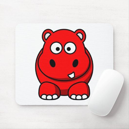 Flusspferd-Rot Mousepad (Mit Mouse)