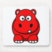 Flusspferd-Rot Mousepad (Vorne)