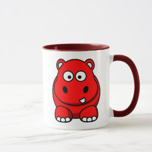 Flusspferd-Rot Tasse
