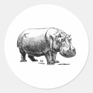 Flusspferd Runder Aufkleber
