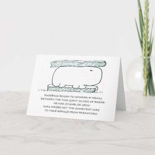 Flusspferd-Sandwich-humorvolle Gruß-Karte Karte (Vorderseite)