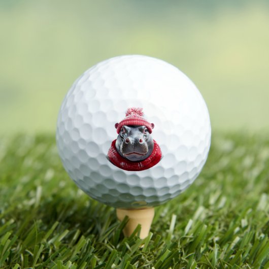 Flusspferd Schal und Mütze Golfball (Insitu T-Shirt)