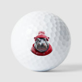 Flusspferd Schal und Mütze Golfball (Vorderseite)