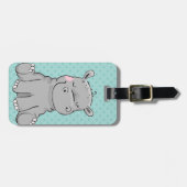 Flusspferd-süßer Cartoon-kundenspezifischer Gepäckanhänger (Vorderseite horizontal)