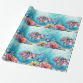 Flusspferd-Taucher unter Wasser Geschenkpapier (Ungerollt)