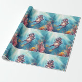 Flusspferd-Taucher unter Wasser Geschenkpapier (Ungerollt)