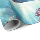 Flusspferd-Taucher unter Wasser Geschenkpapier (Rolleneckpunkt)