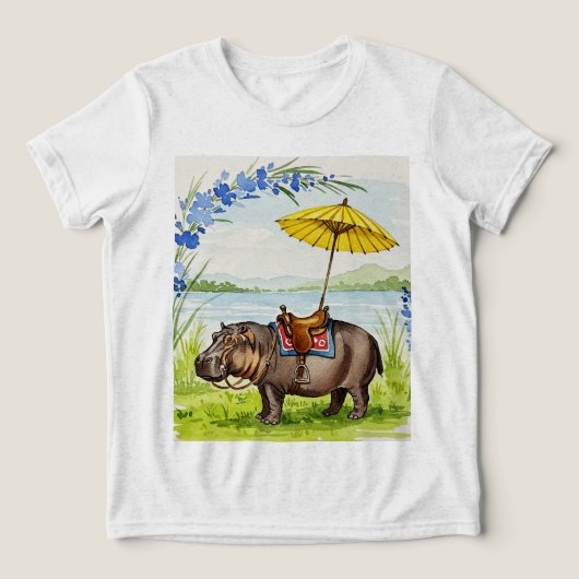 Flusspferd Tri-Blend Shirt (Design Vorderseite)