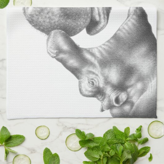 Flusspferd-u. Kalb-Amerikaner MoJo Geschirrtücher (Gefaltet)