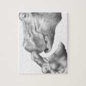 Flusspferd-u. Kalb-Puzzlespiel Puzzle (Vertikal)