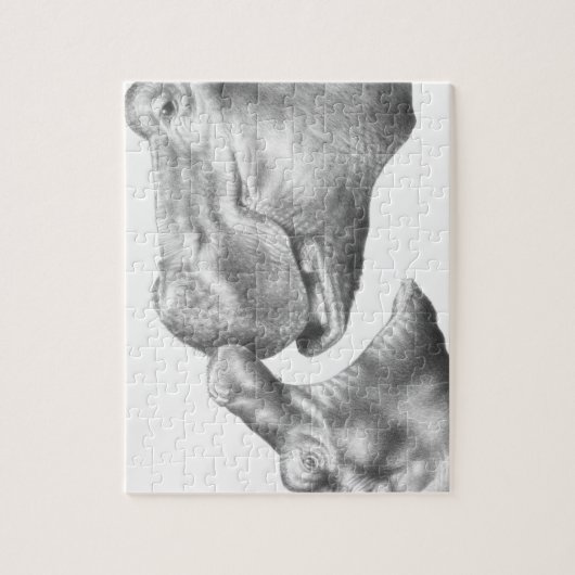 Flusspferd-u. Kalb-Puzzlespiel Puzzle (Vertikal)