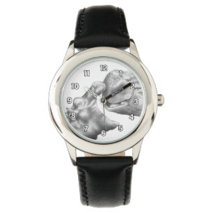 Flusspferd-u. Kalb-Uhr Armbanduhr