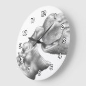 Flusspferd-u. Kalb-Wanduhr Große Wanduhr (Winkel)