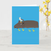 Flusspferd Überraschung Karte (Gelbe Blume)