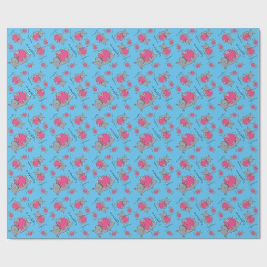 Flusspferd umarmt Valentinstag-Packpapier Geschenkpapier (Flach)