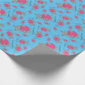 Flusspferd umarmt Valentinstag-Packpapier Geschenkpapier (Ecke)