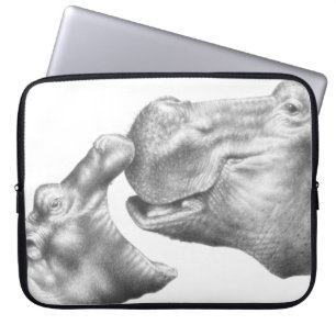 Flusspferd-und Baby-Elektronik-Tasche Laptopschutzhülle