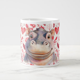 Flusspferd Valentinstag mit vielen Herzen Jumbo-Tasse