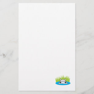 Flusspferd versteckt sich im Wasser Briefpapier