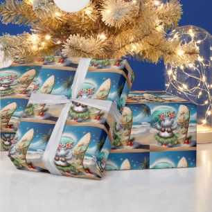 Flusspferd Weihnachten Hawaiianisches Thema für Ti Geschenkpapier