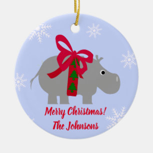 Flusspferd-Weihnachtsschmuck Keramik Ornament