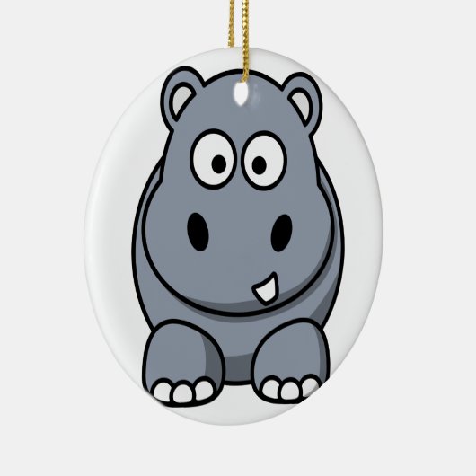 Flusspferd-Weihnachtsverzierung Keramikornament (Rechts)