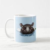 Flusspferd Weiße Lotusblume Blau Kaffeetasse (Links)