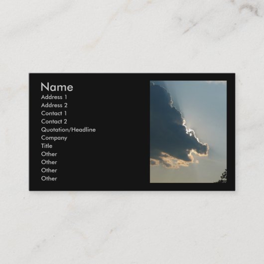 Flusspferd-Wolken-Visitenkarte Visitenkarte (Vorderseite)
