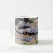 Flusspferde auf einer Riverbank-Tasse Kaffeetasse (Vorderseite Links)