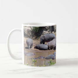 Flusspferde auf einer Riverbank-Tasse Kaffeetasse