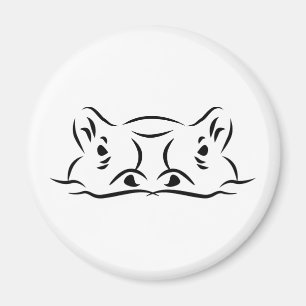 Flusspferdkopf Magnet