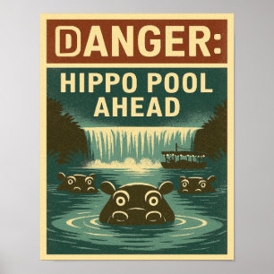 Flusspferdposter Themenpark Poster