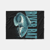 Flussratten-Wels-Angeln Fisch Fischer  Fleecedecke (Vorderseite (Horizontal))