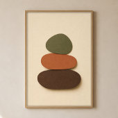 Flusssteine Gouache Boho Kunstposter Poster