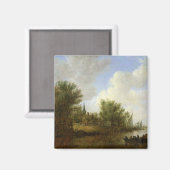 Flussszene mit Blick auf Overschie, 1651 Magnet (Vorderseite/Rückseite)