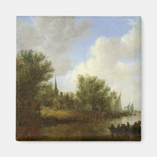 Flussszene mit Blick auf Overschie, 1651 Magnet