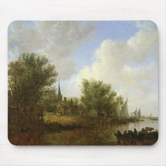 Flussszene mit Blick auf Overschie, 1651 Mousepad (Vorne)