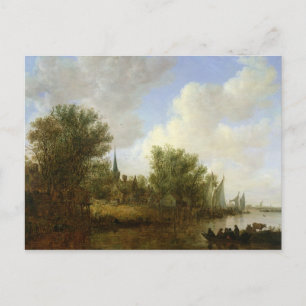 Flussszene mit Blick auf Overschie, 1651 Postkarte