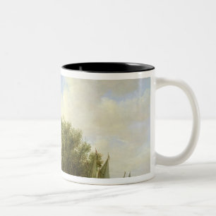 Flussszene mit Blick auf Overschie, 1651 Zweifarbige Tasse