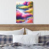 Flussufer mit lebhaften Blume Leinwanddruck (Insitu (Schlafzimmer))