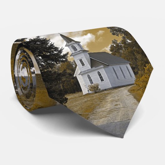 Flussufer-Presbyterianische Kirche 1800s Sepia Krawatte (Gerollt)